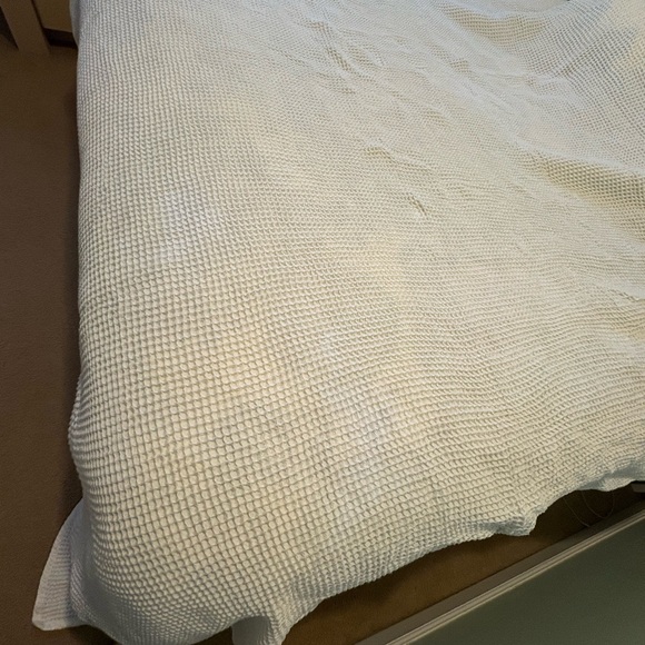 Boll & Branch Cream Waffle Blanket - King - Picture 2 of 6